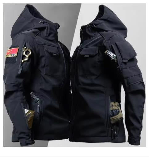 Tactical Jackets Men Shark Skin Military Soft Shell Jacket Waterproof Windproof Fleece Warm Motorcycle Multi-pocket Army Coats