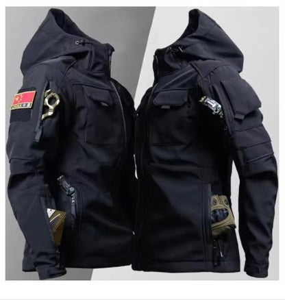 Tactical Jackets Men Shark Skin Military Soft Shell Jacket Waterproof Windproof Fleece Warm Motorcycle Multi-pocket Army Coats