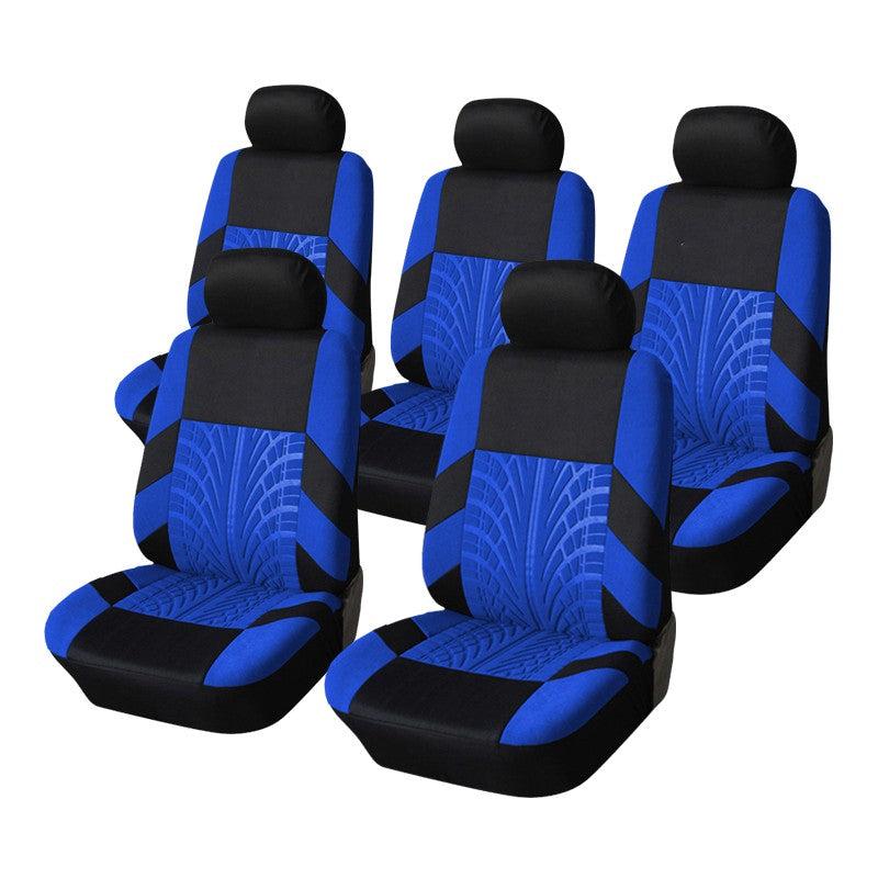 5 peças Capas de Assento Automotivo Conjunto Universal para a Maioria dos Carros Capas com Detalhe de Bordado de Pneu Estilização Protetor de Assento Automotivo