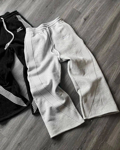 Calça Casual Bordada Cinza Y2k Camuflada Tática Funcional Masculina Feminina Premium Moletom com Cordão