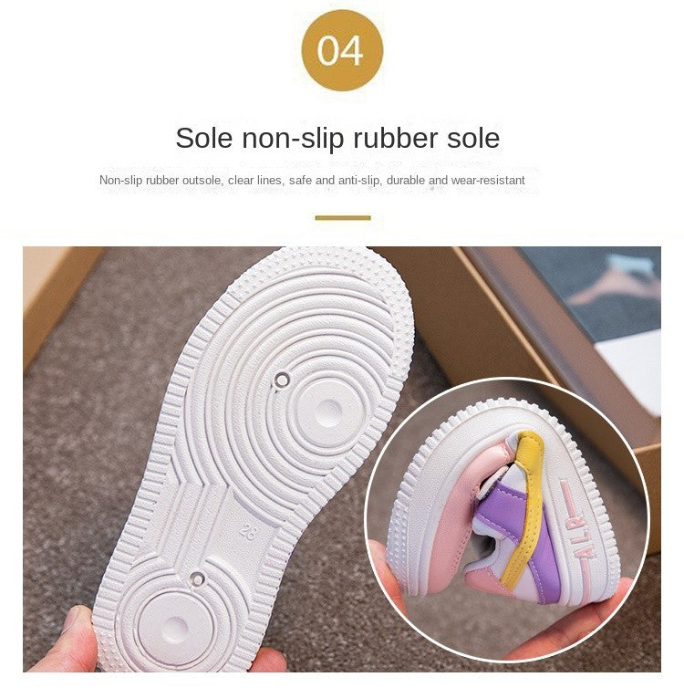 Children's Sneakers Kids Fashion Design White Non-slip Casual Shoes Boys Girls Hook Breathable Sneakers Toddler Outdoor Shoes