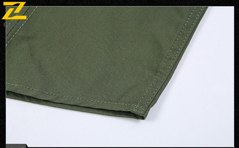 New Men's Work Shirt Casual Retro 100% Cotton Short Sleeve Flying Cargo Shirt Men's Summer Fishing Hunting Multi Pocket Shirt