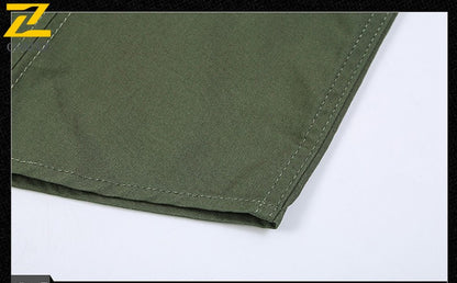 New Men's Work Shirt Casual Retro 100% Cotton Short Sleeve Flying Cargo Shirt Men's Summer Fishing Hunting Multi Pocket Shirt