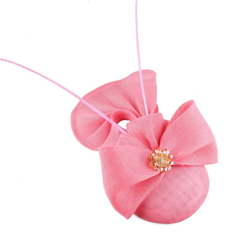 Nice Flower Fascinator Hats Fashion Bow Party Chapeau Cap Bride Women Wedding Chic Headwear With Hair Band Gril Hair Accessories