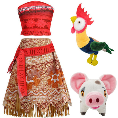 Disney NEW Moana Episode 2 Movie Costume Princess Vaiana Role Play Dress Girls Carnival Outfit Toddler Polynesian Beach Dress