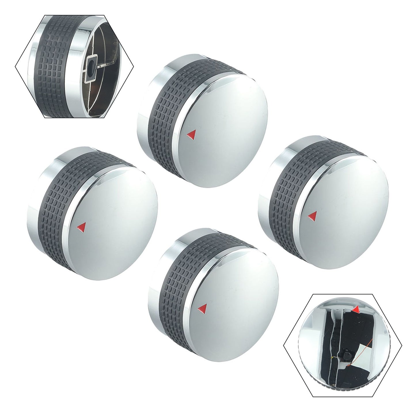 4pcs Grill Control Knob 58mm 50mm Outdoor BBQ Gas Stove Switch Knob Replacement Parts Barbecue Garden Tool Accessories Durable