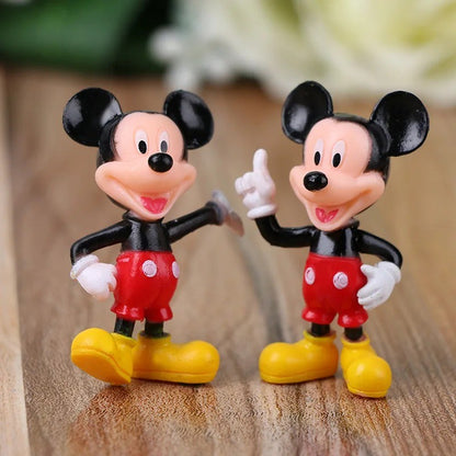 6 pçs/conjunto Disney Mickey Mouse Bonecos de Ação Minnie Pato Donald PVC Decoração de Bolo Coleção Brinquedos Infantis Presentes