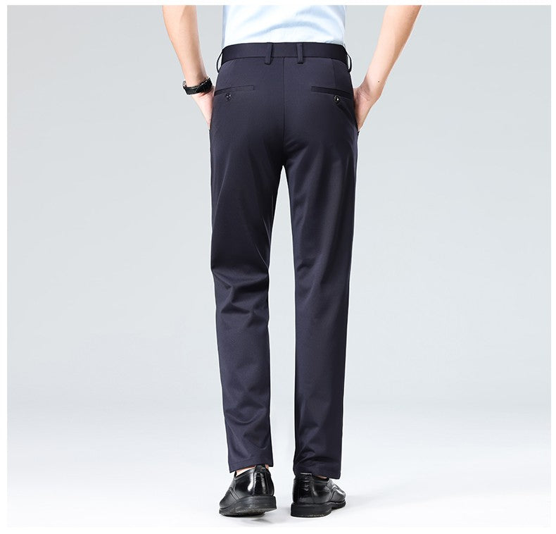 29-42 Men's Summer Thin Fashion Business Casual Suit Pants Long Pants Men's Elastic Straight Sleeve Formal Pants Plus Size