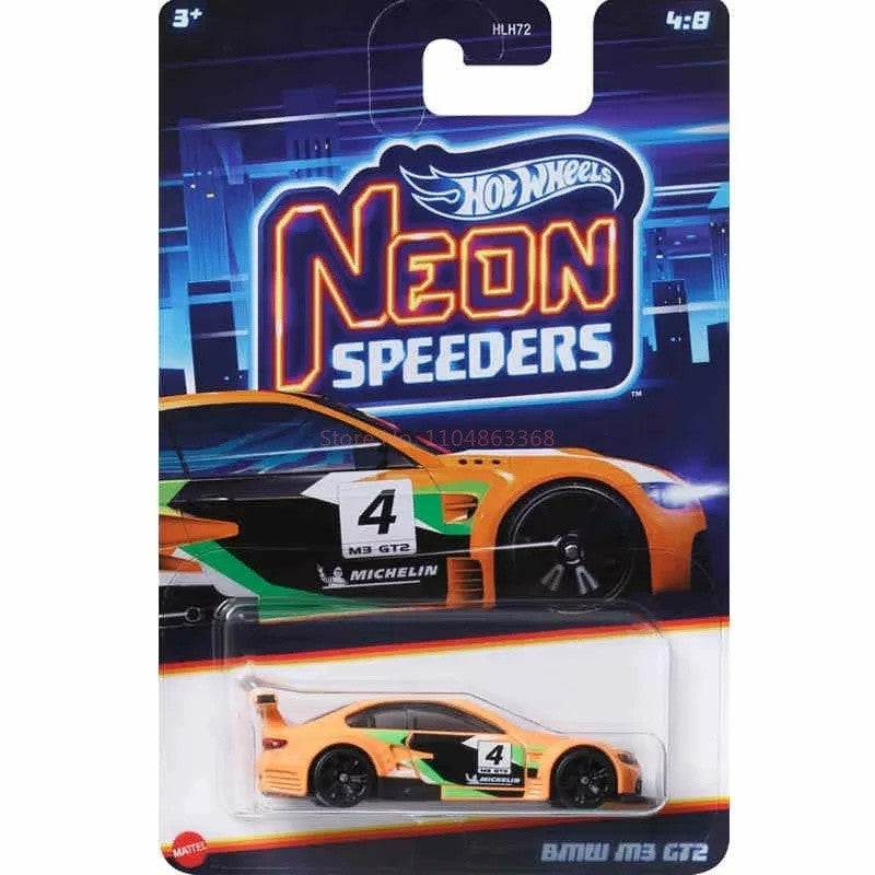 Hot Wheels Neon Speeders Series 8 Diecast Car Set 1/64 Scale Models Mazda RX-7 Datsun 510 B C D HLH72 Collectible Toy Xmas Gifts