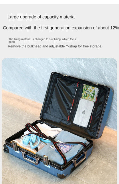 Malas de viagem aprimoradas: mala de 20 polegadas e mala de grande capacidade de 28 polegadas com rodinhas silenciosas com freio, porta-copos e porta de carregamento USB
