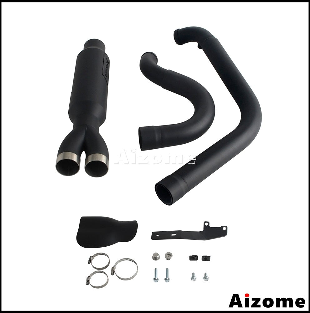 Motorcycle Racing 2-in-1 Exhaust Muffler 2.2" TIG Welded For Harley Dyna Fat Bob Street Bob Low Rider Super Wide Glide 2006-2017