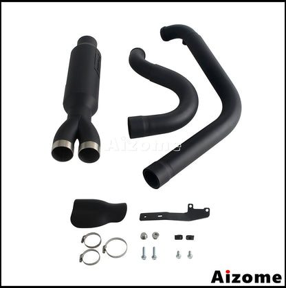 Motorcycle Racing 2-in-1 Exhaust Muffler 2.2" TIG Welded For Harley Dyna Fat Bob Street Bob Low Rider Super Wide Glide 2006-2017