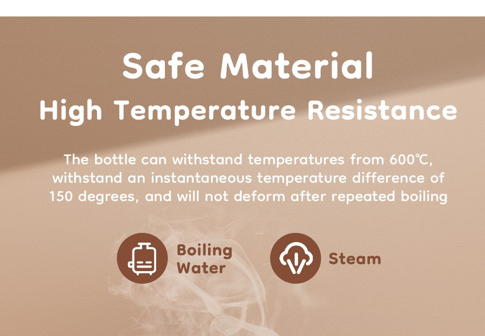 MAMIJOY  High boron silicon Glass milk bottle Wide caliber Newborn babies 0 to 6 months Glass milk bottle Anti-Colic BPA Free