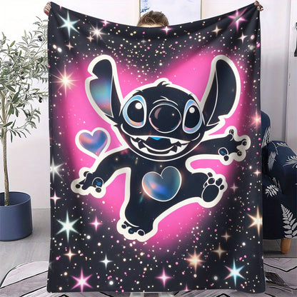 Disney Dream Stitch Print Blanket Multifunctional Flannel Blanket Birthday Gift for Home Outdoor Travel Camping Nap Cover