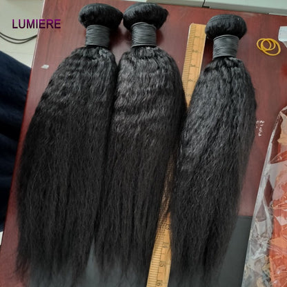 Pacotes de Cabelo Humano Liso Kinky Yaki 100% Cabelo Humano Virgem Puro Brasileiro Extensões de Cabelo em Promoção/Liquidação