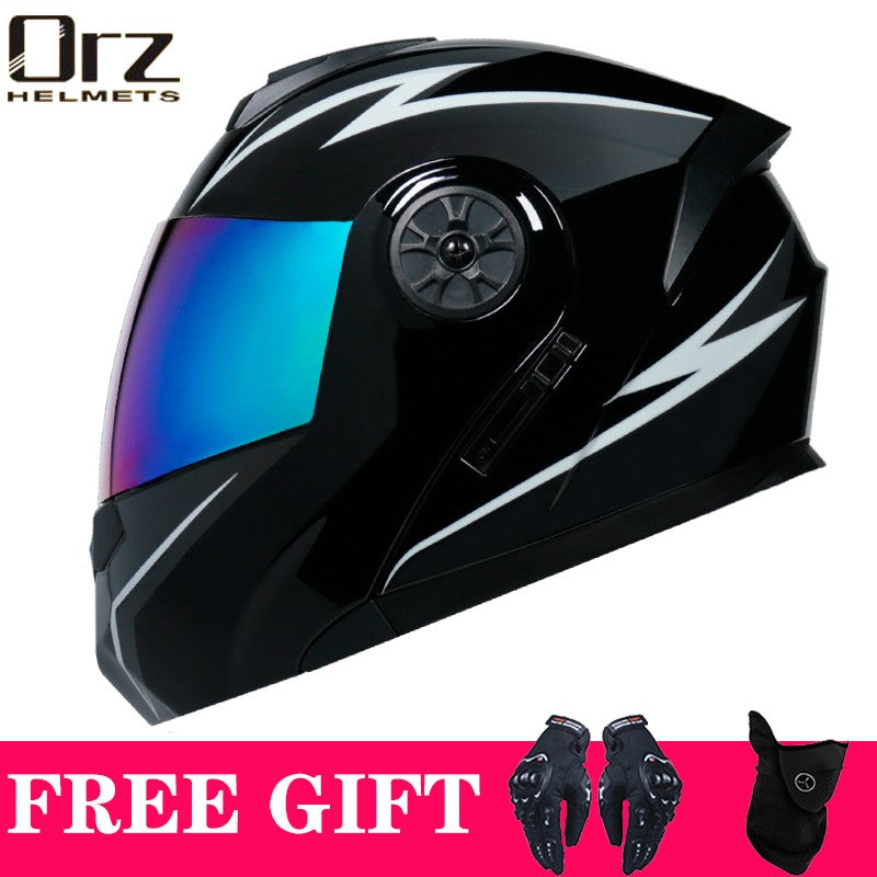 Capacete de Moto Modular Articulado para Corrida DOT Aprovado com Viseira Interna Dupla Voyage