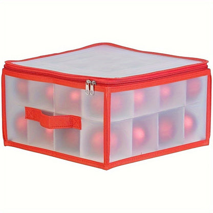 1/2pcs Christmas Ornament Storage Box With Handle Xmas Balls Decorations Container Large Capacity Bag Holiday Accesory Organizer