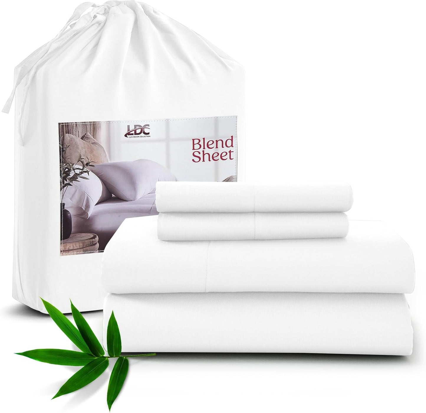 Lux Decor Bedsheet Set, Rayon Derived from Bamboo, Breathable & Soft, Hotel Luxury Silky Bedding