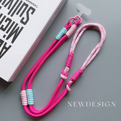 Cordão de pescoço tipo alça transversal ajustável para celular, estilo coreano, com remendo de substituição para acessórios de celular