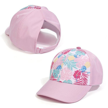 Boné de beisebol infantil de moda para meninas e meninos, chapéu de sol, boné de rabo de cavalo vazado, bonés snapback infantis de hip hop, bonés ajustáveis