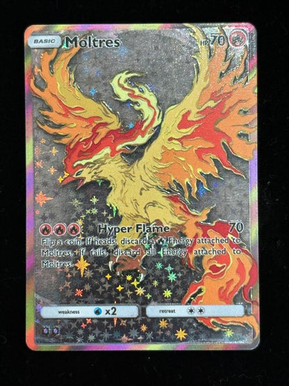 Potdemiel Pokémon Cards 3 peças Holográficas Raras PTCG Cards Lendários Articuno Zapdos Moltres Full Art Pokémon Estampas Ilustradas de Presente