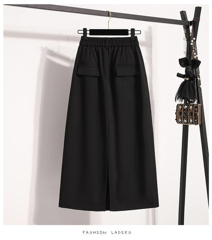 Suit Half-body Skirt Women's Large Size Autumn New Fashion Elegant Commuting Medium-length Package Hip Skirts Loose A-line Skirt