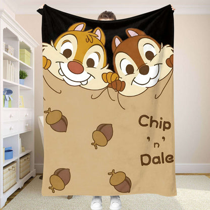 Mantas Chip&Dale Cobertor para Sofá Colcha de Cama Edredom de Verão Anime Colchas Mantas Duplo Bebê Decorativo