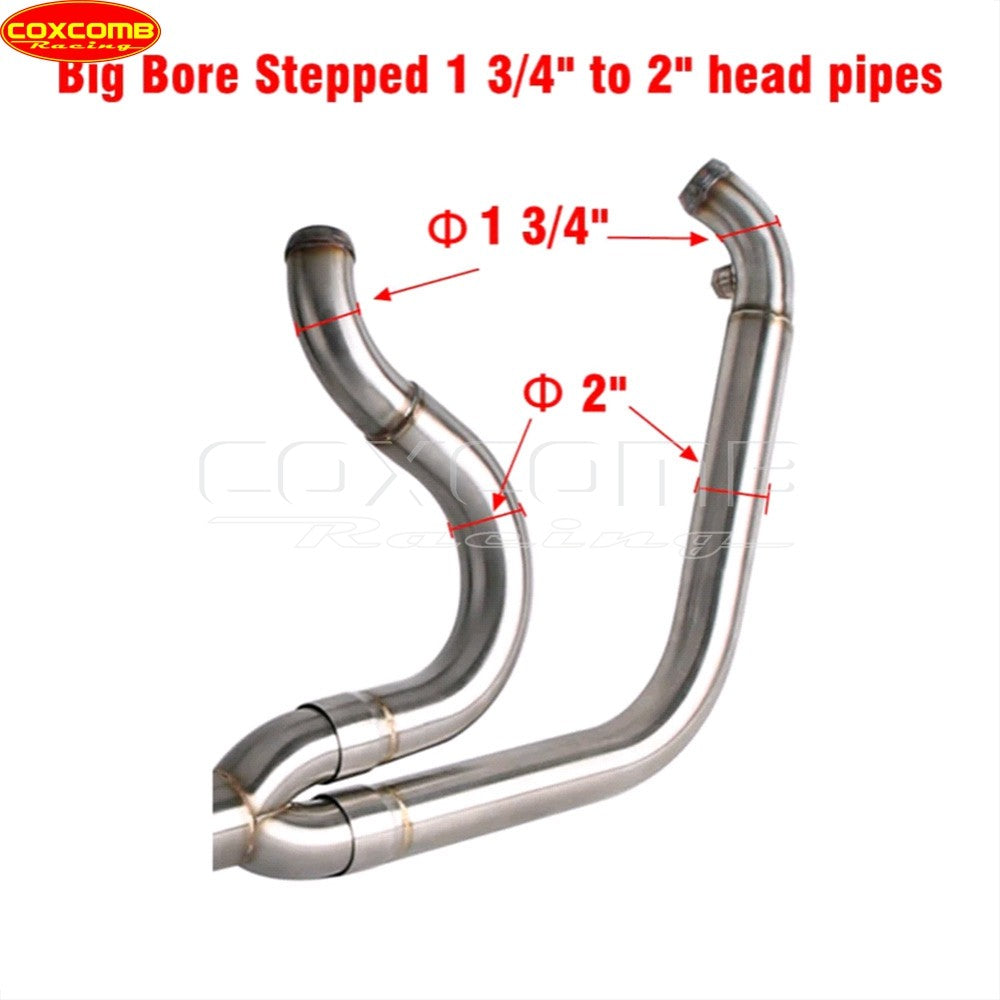 Slip On Exhaust Muffler System Motorcycle Complete Exhaust Pipe For Harley Dyna Street Bob FXDB FXDBB FXDBP FXDBI Limited FXDBC