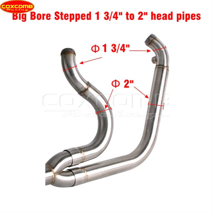 Slip On Exhaust Muffler System Motorcycle Complete Exhaust Pipe For Harley Dyna Street Bob FXDB FXDBB FXDBP FXDBI Limited FXDBC
