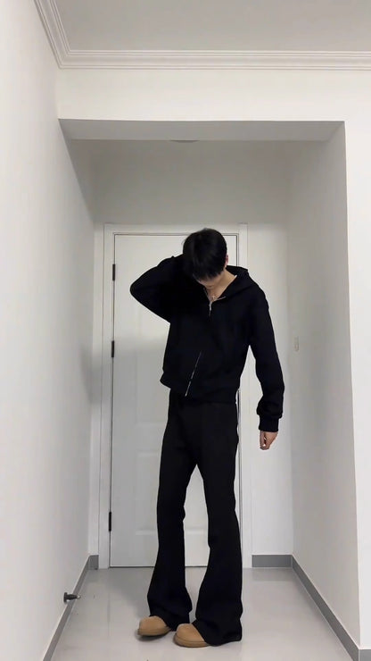 Cleanfit Extended Length Men's Jeans High Waist Slim Straight Leg Micro Flared Pants Bla Knife  Faionable Tall Size