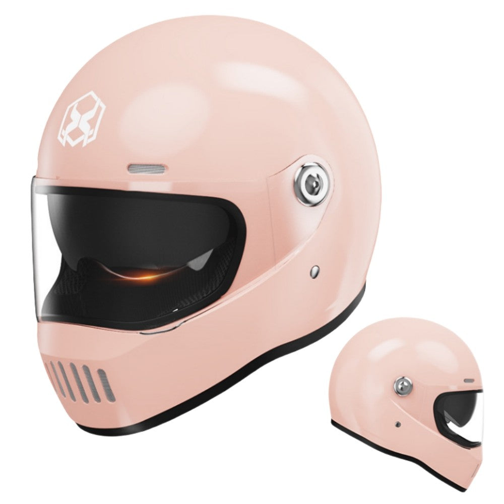 Electric Motorcycle Helmet Winter Warm HD Dual Mirror Anti-fog Retro Sun Protection Riding Full Helmet