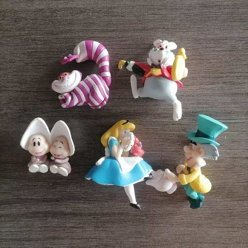 Disney Anime Alice no País das Maravilhas Gato Cheshire Coelho Branco Chapeleiro Louco Ostra Jovem Bonecos de Ação Brinquedos Fofos Bonecas de Moda Hobby