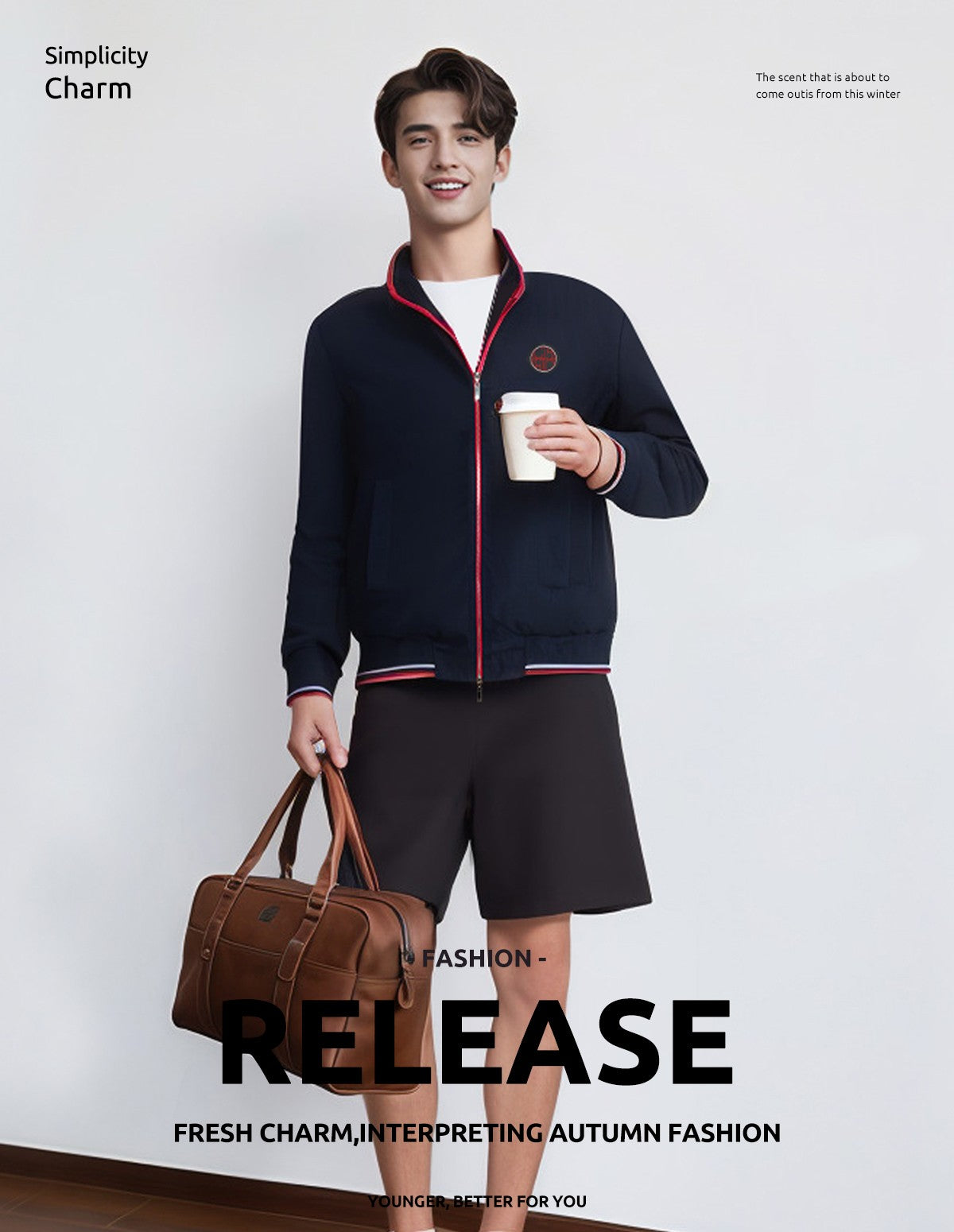 CHCH 2025 Spring New Men's Jackets Solid Sports Jacket Men Business Casual Autumn Thin Coat Zip Up Coat with Pockets Clothing