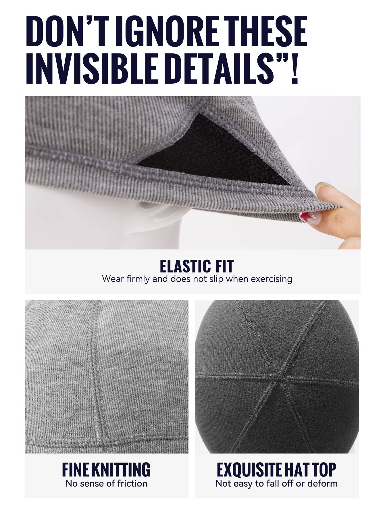 WRELS Warm Beanie Knitted Skull Cap Fashion Winter Hat Thermal Fleece Lined Sports Hat Windproof Sweat Absorbing Sports Hat