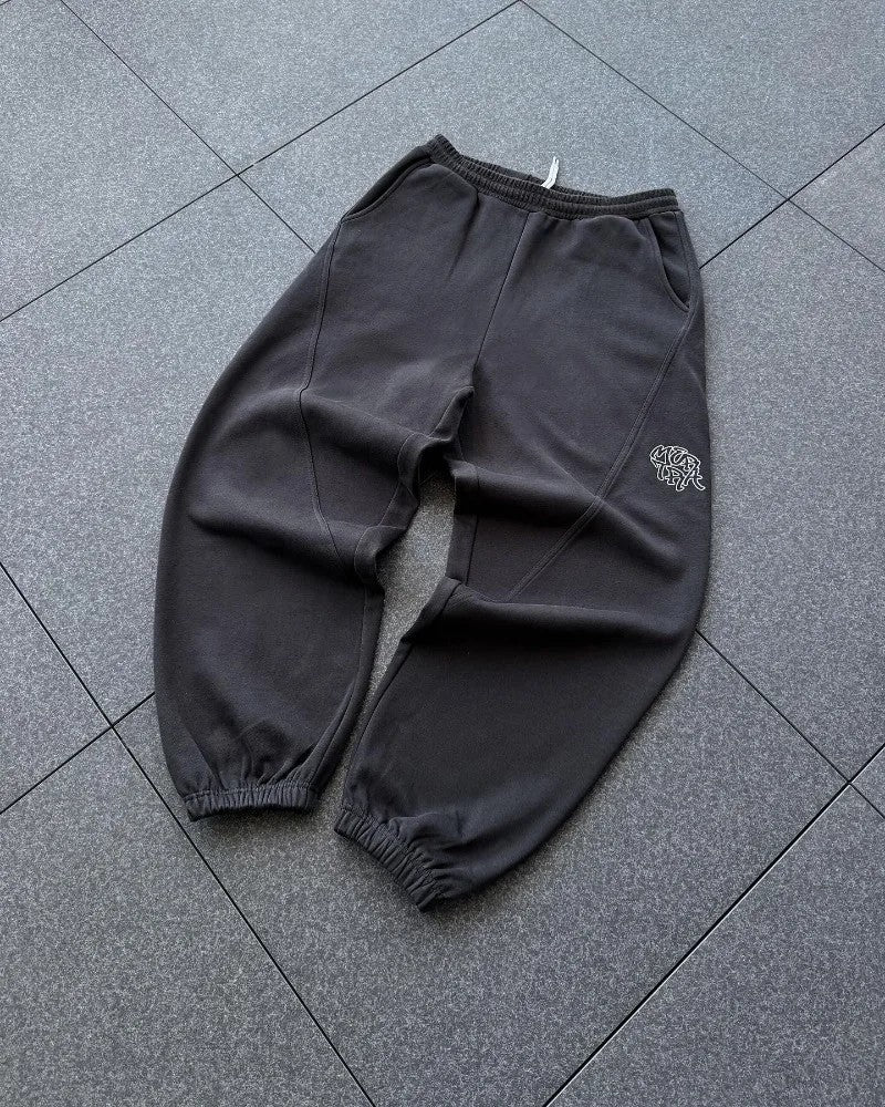 Calções casuais de hip-hop retrô estilo europeu e americano, calças esportivas com logo de marca bordado, unissex, folgadas, perna larga