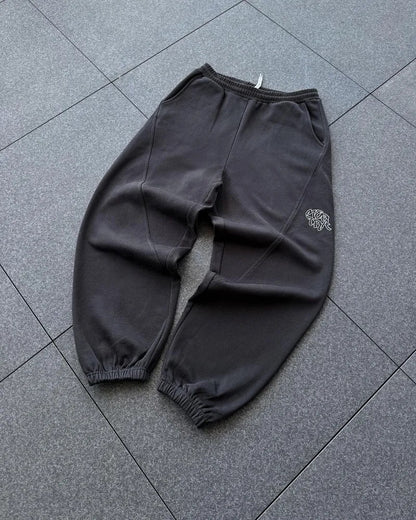 Calções casuais de hip-hop retrô estilo europeu e americano, calças esportivas com logo de marca bordado, unissex, folgadas, perna larga