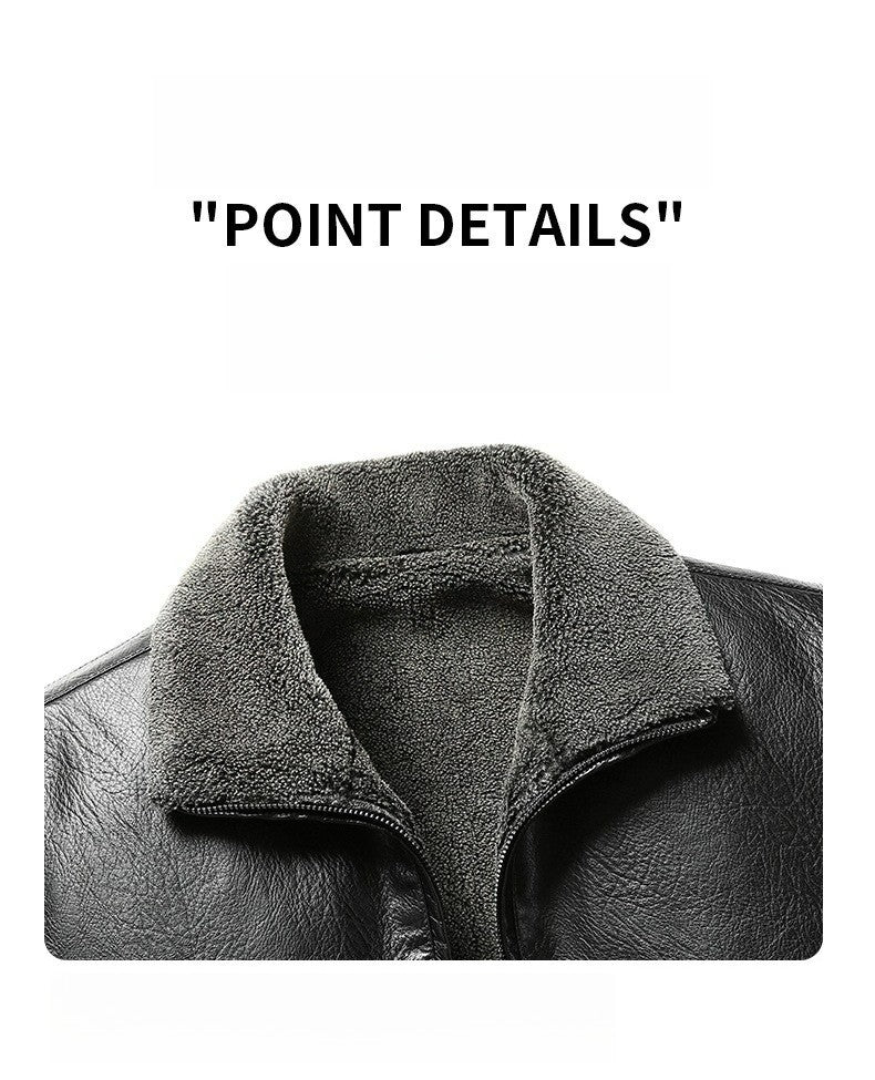 2025 veluokldly Leather Jacket Man Winter Motocross Windproof Warm PU Leather Coat chaqueta Male Trendy Motorcycle Fleece Coats