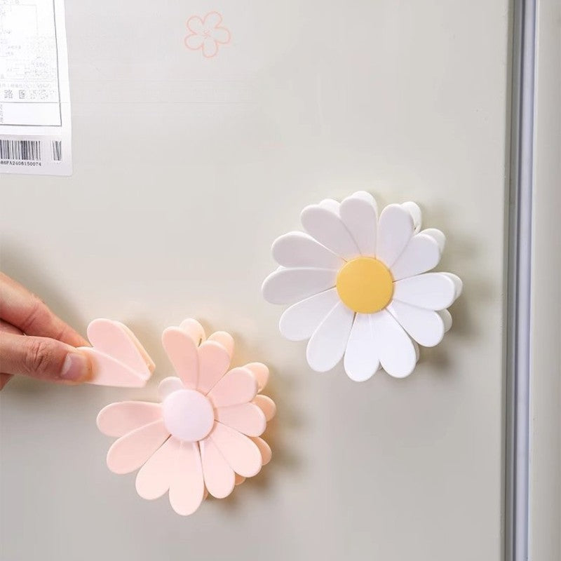 Clipe de Vedação Magnético Margarida Destacável, Adesivo de Geladeira de Cozinha, Clipe de Classificação de Arquivos de Escritório, Clipe de Vedação de Saco de Lanche