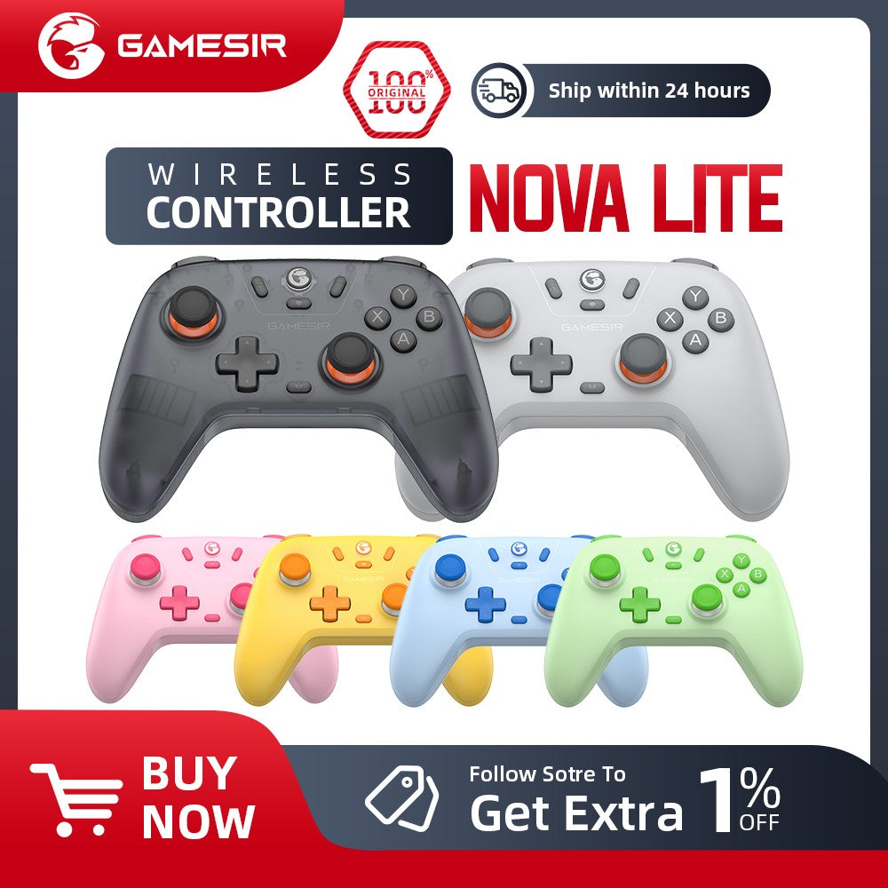 GameSir T4 Nova Lite - Wireless Switch Controller Bluetooth Gamepad with Hall Effect for Nintendo Switch iPhone Android Phone PC