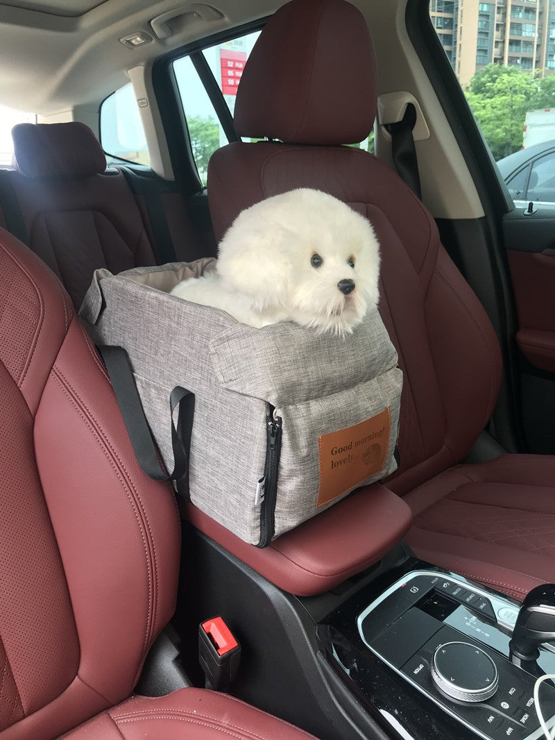 Assento de Carro para Cães Pequenos Assento para Console Central Assento Elevado para Carro Cesta de Transporte para Cães Portátil para Gatos Bolsa de Viagem de Segurança