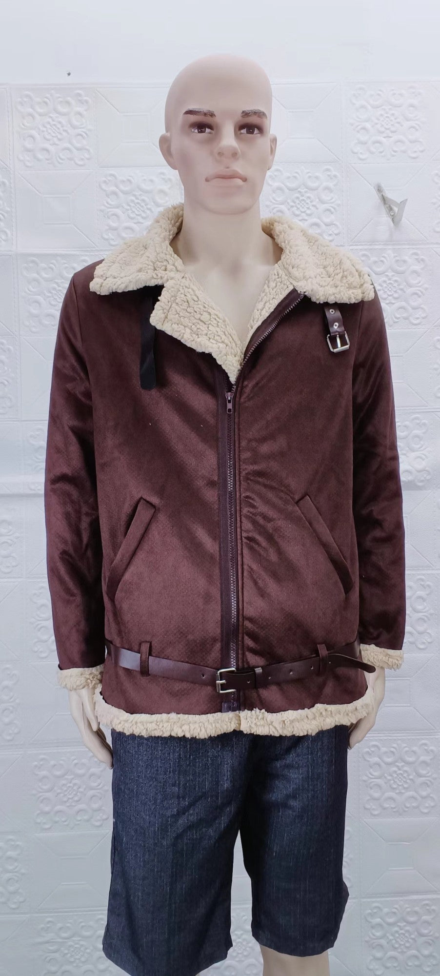 2025 Men's Winter Plush Leather Jacket Fashion Integrated Fur Thickened Warm Long Sleeve Cardigan Coats Leisure Versatile Jacket