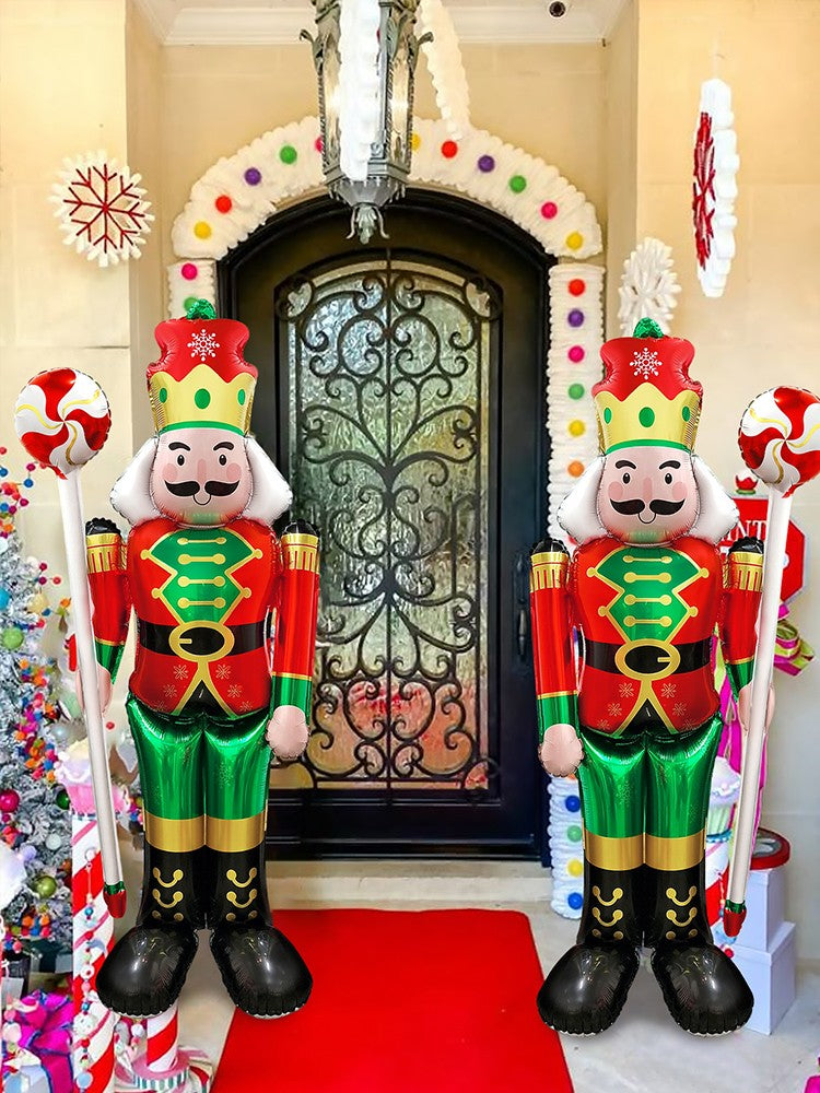 3pcs Large Standing Candy Walnut Guard Balloons, Christmas Theme Event and Scene Decorations, Birthday, New Year's Eve