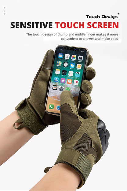 Luva de moto masculina com tela sensível ao toque, para motociclismo e motocross, proteção de dedo inteiro, Luvas Moto Preto