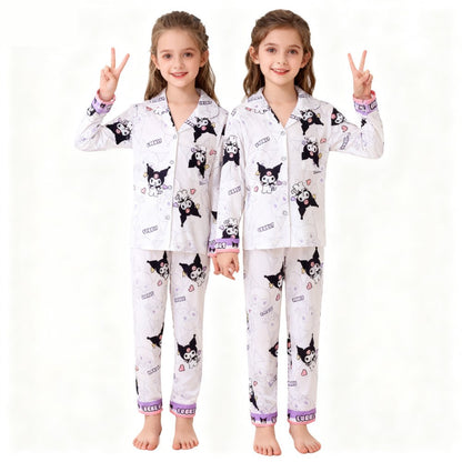Sanrio Kuromi Girls Pajamas Sets Pijamas Navideños Melody Cinnamoroll Kids Pyjamas Girls Clothes 2pcs Full Sleeve & Pants Sets