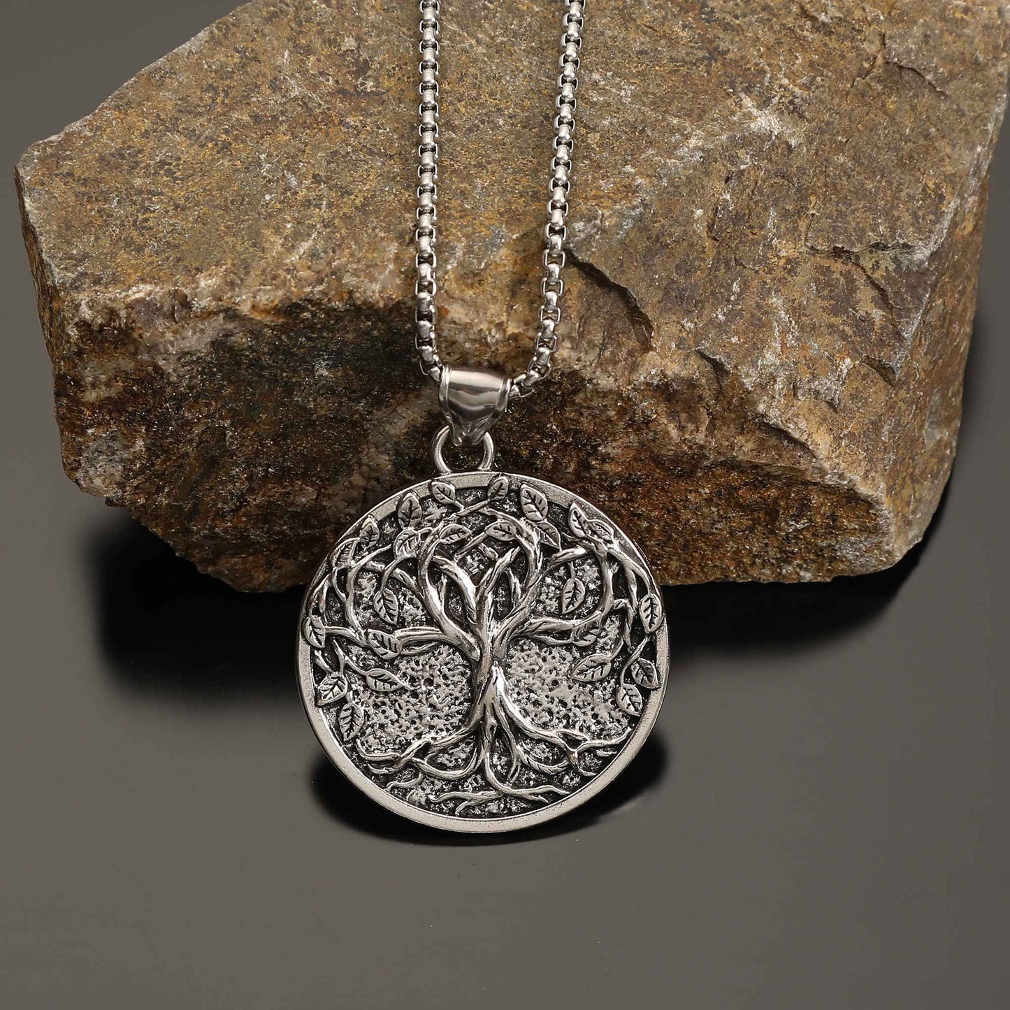Colar com Pingente Vintage Viking Árvore da Vida Colar Masculino Moda Tendência Personalidade Colar com Pingente Feminino Acessórios de Festa Presente de Aniversário Dia dos Namorados Dia das Mães Dia dos Pais