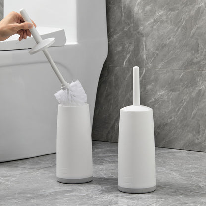 WORTHBUY Splash Proof Handle Toilet Brush With Base Soft Bristle Plastic Toilet Cleaning Brush Bathroom Toilet Cleaning Tools