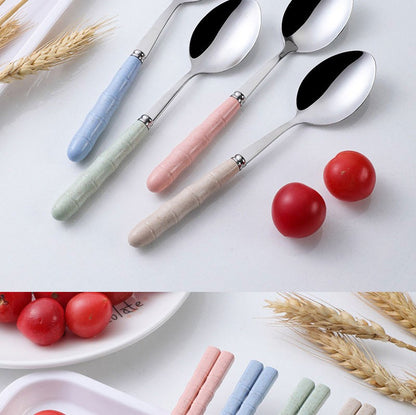3pcs/set Tableware Set Stainless Steel Chopsticks Fork Spoon Set Travel Flatware With Box Lunch Tableware Kitchen Accessories