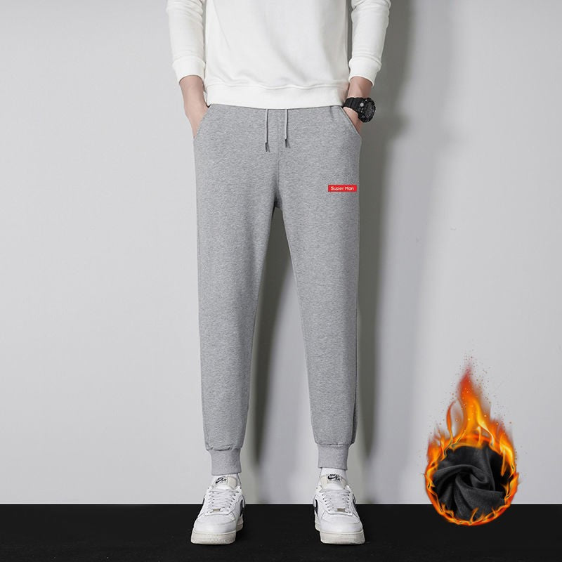 Winter Warm Lambswool Sweatpants Men's Plush Thicken Casual Joggers Trousers Male Fashion Loose Soft Waterproof Cargo Down Pants