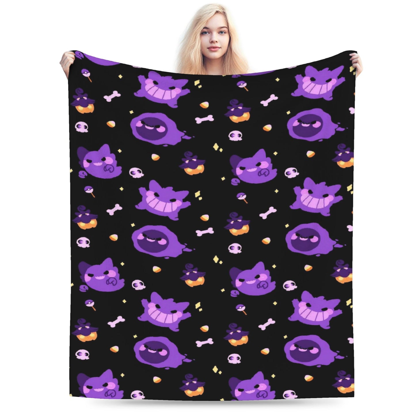 Cobertores Gengar Mantas De Pelúcia Novas Super Quentes Para Meninas Meninos Sofá Cadeira Flanela Colcha Protetor De Cama