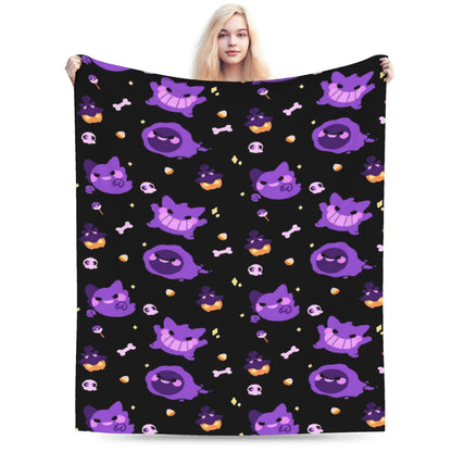 Cobertores Gengar Mantas De Pelúcia Novas Super Quentes Para Meninas Meninos Sofá Cadeira Flanela Colcha Protetor De Cama